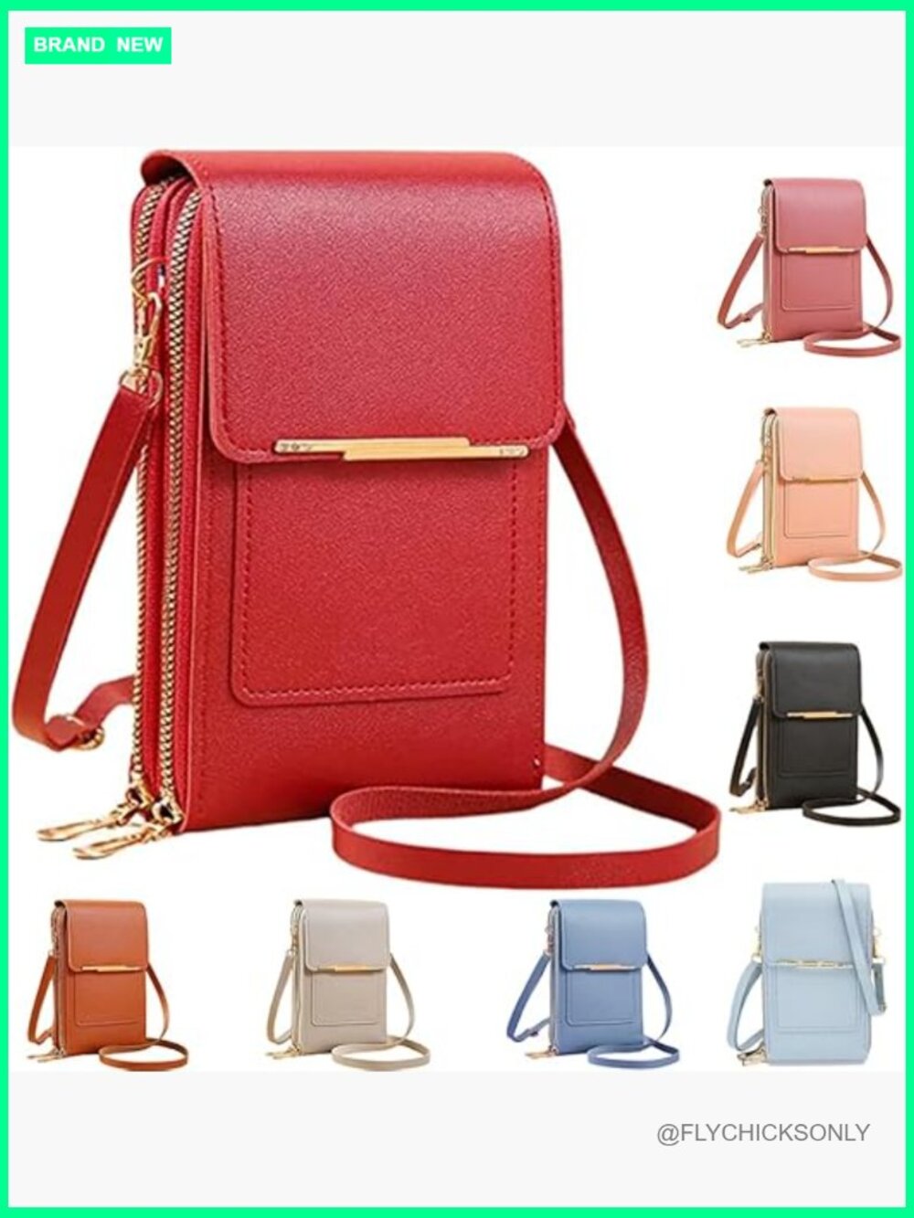 Anti-Theft RFID Crossbody Phone Purse Wallet with Adjustable Strap